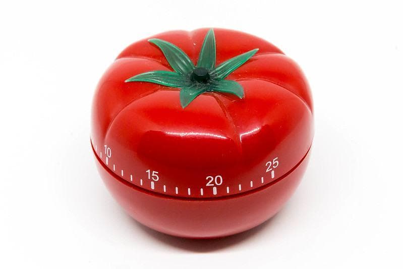A traditional, physical Pomodoro timer